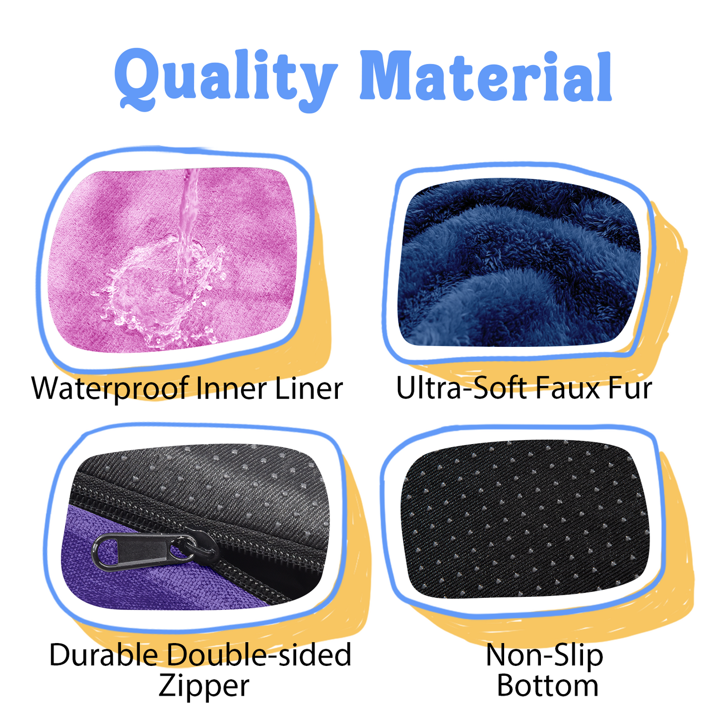 Chez Paw XXL Orthopedic Dog Bed for Extra Large Dogs, Extra Thick Egg-Crate Foam Waterproof Pet Couch with Removable Washable Cover, 4-Sided Bolster & Non-Slip Bottom, Sage Lavender 45"x35"x7.5"