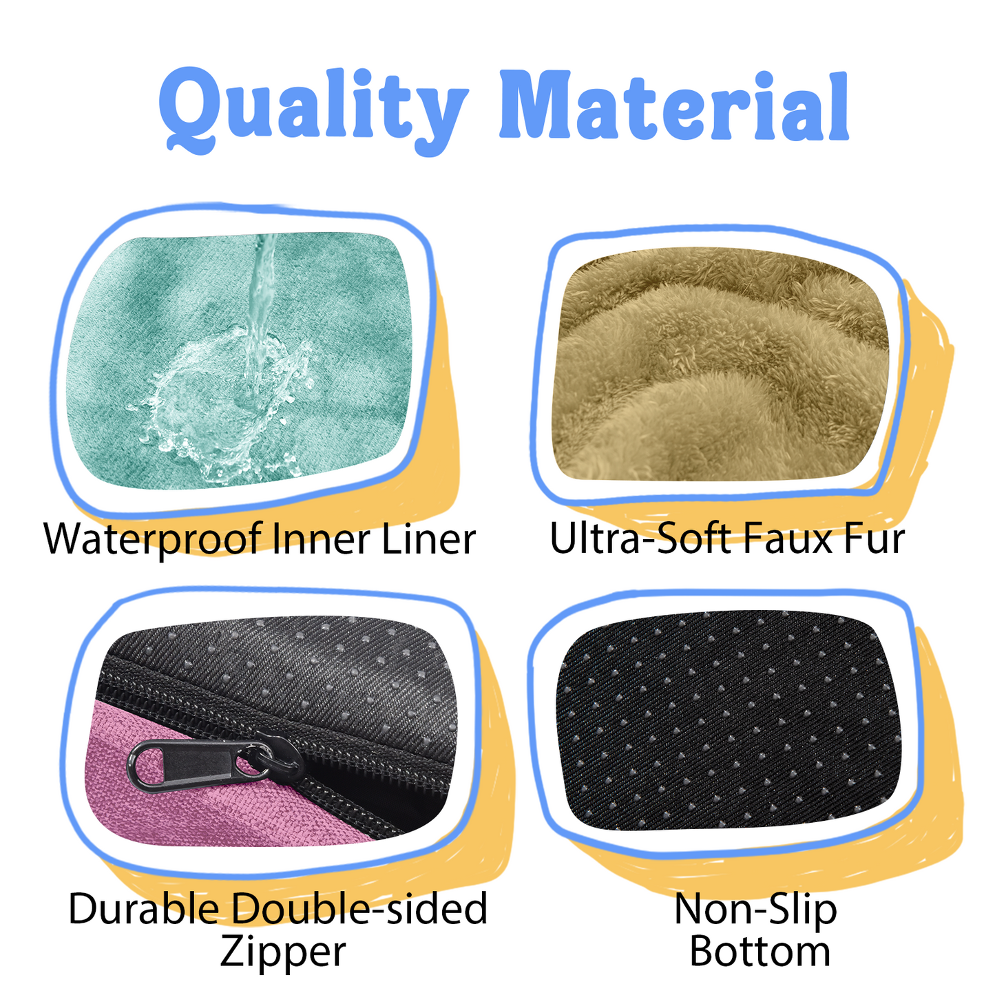 Chez Paw XXL Orthopedic Dog Bed for Extra Large Dogs, Extra Thick Egg-Crate Foam Waterproof Pet Couch with Removable Washable Cover, 4-Sided Bolster & Non-Slip Bottom, Ivory Pink 45"x35"x7.5"
